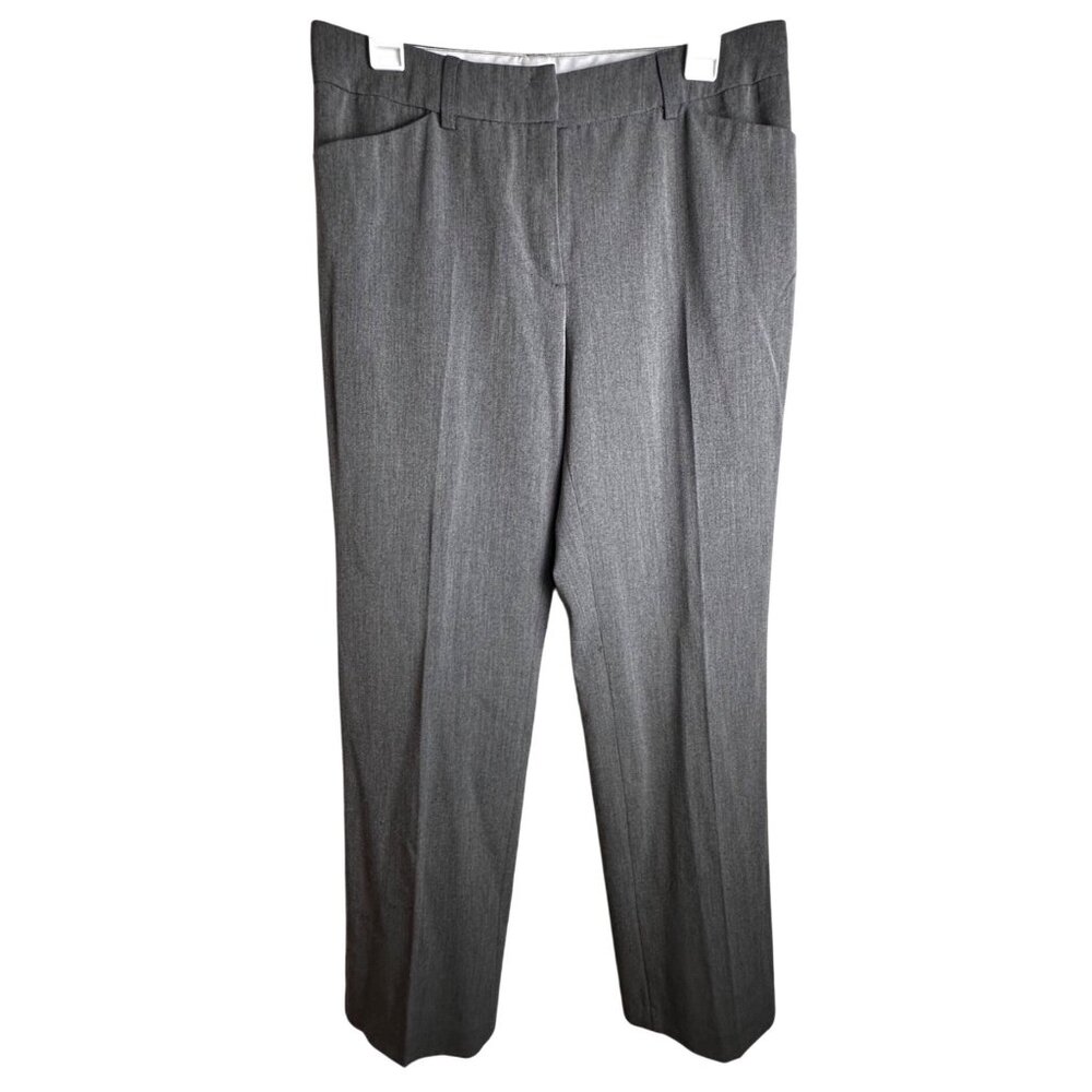 Saks Fifth Avenue Womens Dress Pants Sz 8 Gray wide Leg Sleek Professional Wear